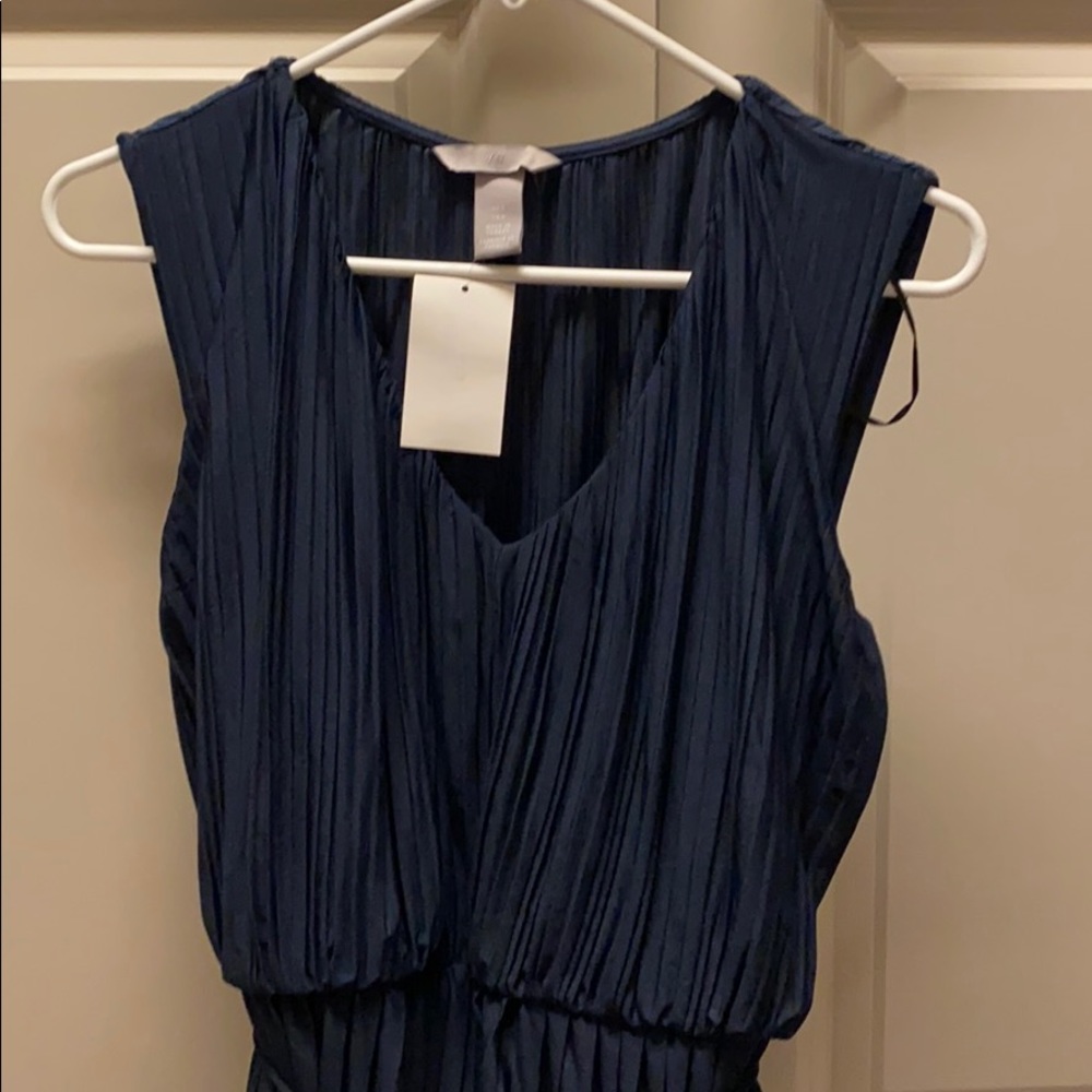 Navy pleated dress